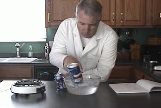 Preview of science experiment using air pressure to crush a pop can